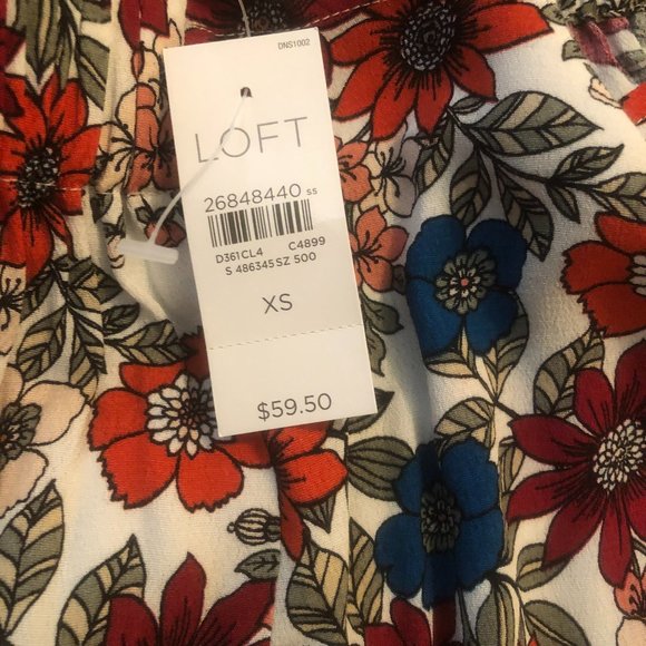 Loft Beach Floral Faux Wrap Skirt - Picture 2 of 4